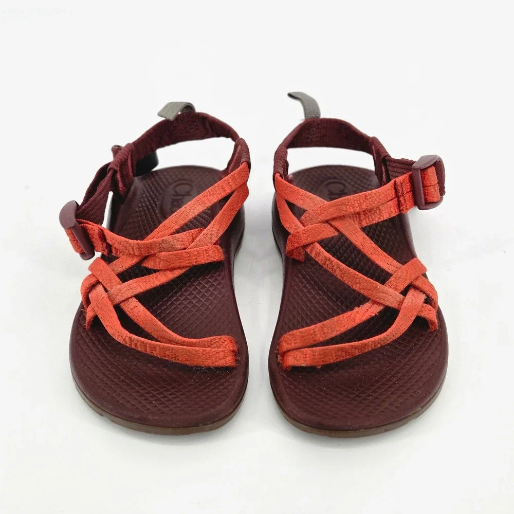 Chaco Kids ZX/1 EcoTread Grenadine Orange Double Strap Hiking Sandals Size 2Y